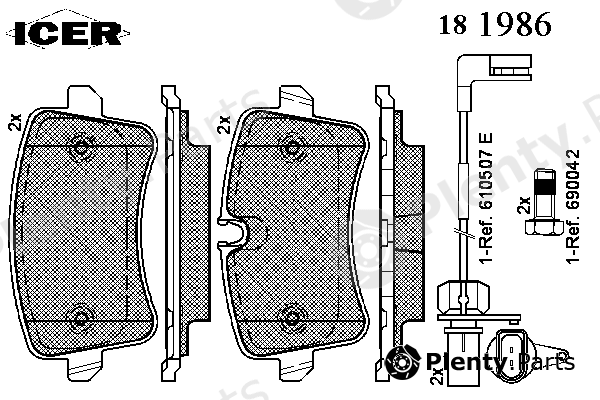  ICER part 181986 Brake Pad Set, disc brake