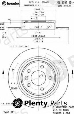  BREMBO part 08B35110 Brake Disc