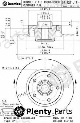  BREMBO part 08.B391.17 (08B39117) Brake Disc