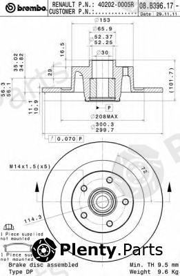  BREMBO part 08.B396.17 (08B39617) Brake Disc