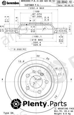  BREMBO part 09.B842.11 (09B84211) Brake Disc