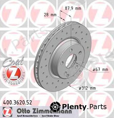  ZIMMERMANN part 400.3620.52 (400362052) Brake Disc