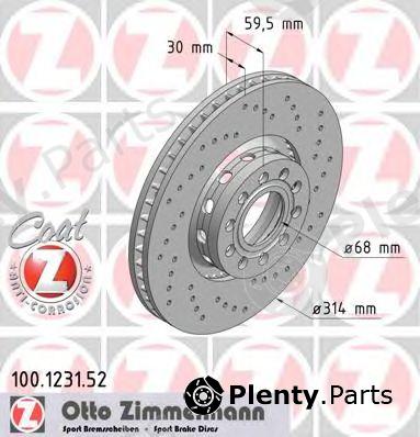  ZIMMERMANN part 100123152 Brake Disc