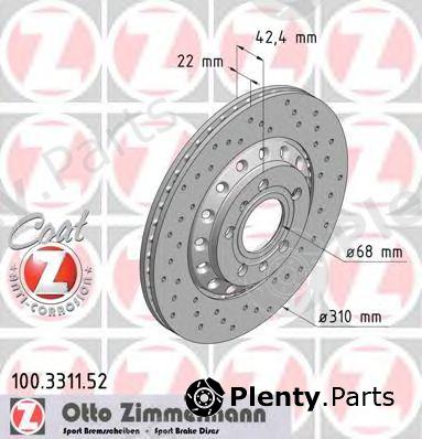  ZIMMERMANN part 100331152 Brake Disc