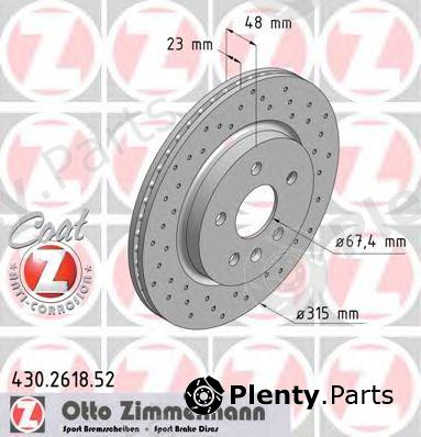  ZIMMERMANN part 430.2618.52 (430261852) Brake Disc