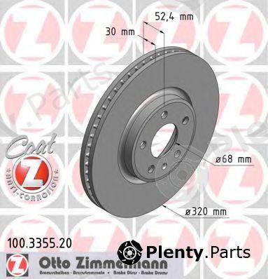  ZIMMERMANN part 100.3355.20 (100335520) Brake Disc