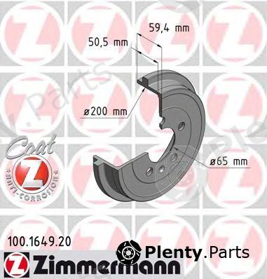  ZIMMERMANN part 100164920 Brake Drum