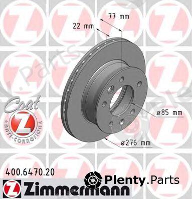  ZIMMERMANN part 400647020 Brake Disc