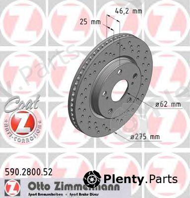  ZIMMERMANN part 590.2800.20 (590280020) Brake Disc