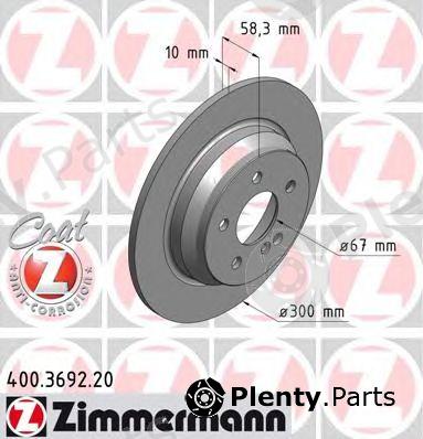  ZIMMERMANN part 400.3692.20 (400369220) Brake Disc