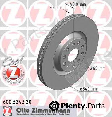  ZIMMERMANN part 600.3243.20 (600324320) Brake Disc