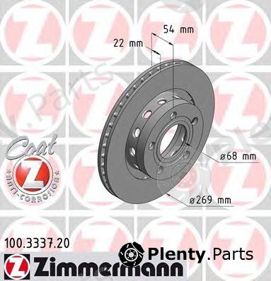  ZIMMERMANN part 100.3337.20 (100333720) Brake Disc