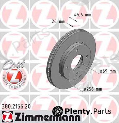  ZIMMERMANN part 380.2166.20 (380216620) Brake Disc