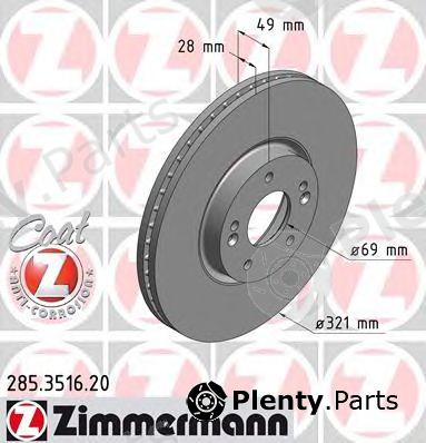  ZIMMERMANN part 285351620 Brake Disc