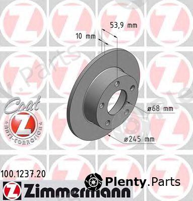  ZIMMERMANN part 100.1237.20 (100123720) Brake Disc