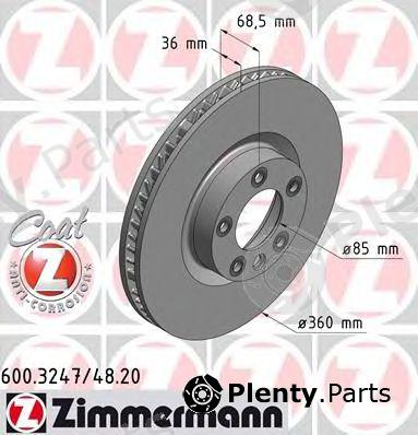  ZIMMERMANN part 600.3247.20 (600324720) Brake Disc
