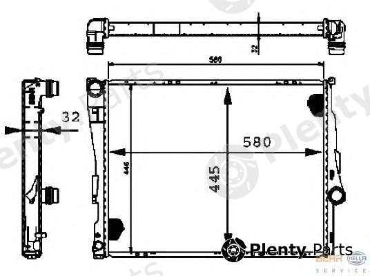  HELLA part 8MK376716-241 (8MK376716241) Radiator, engine cooling