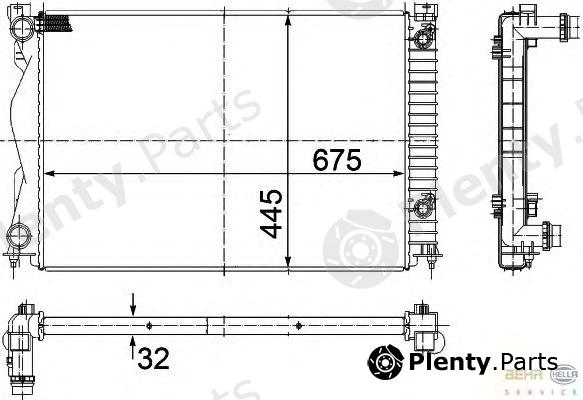  HELLA part 8MK376732-511 (8MK376732511) Radiator, engine cooling