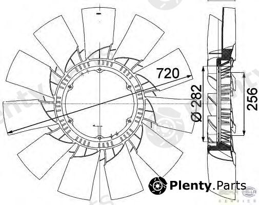  HELLA part 8MV376757-491 (8MV376757491) Fan Wheel, engine cooling