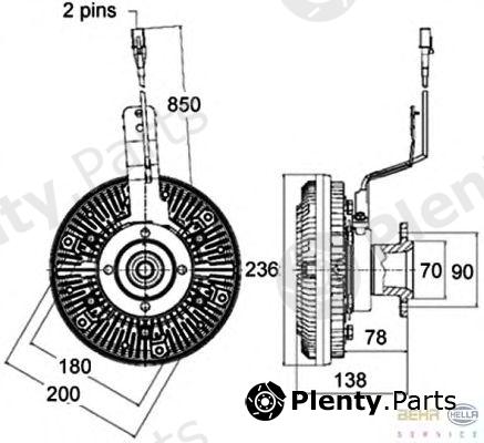  HELLA part 8MV376758-511 (8MV376758511) Clutch, radiator fan