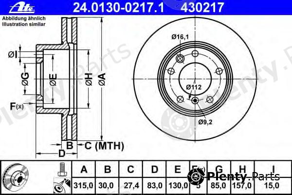  ATE part 24.0130-0217.1 (24013002171) Brake Disc