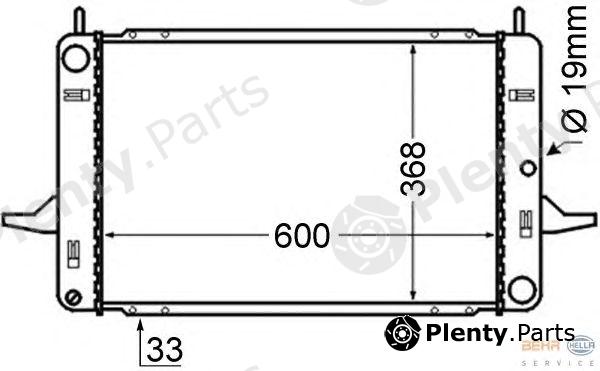  HELLA part 8MK376714-121 (8MK376714121) Radiator, engine cooling