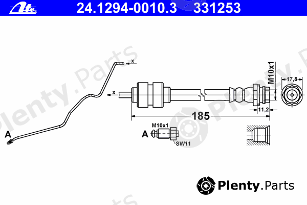  ATE part 24.1294-0010.3 (24129400103) Brake Hose