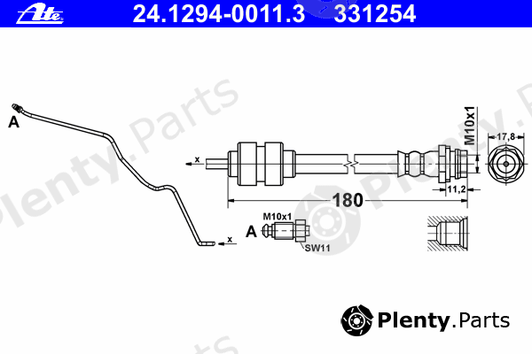  ATE part 24.1294-0011.3 (24129400113) Brake Hose