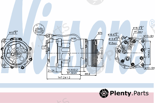  NISSENS part 89025 Compressor, air conditioning