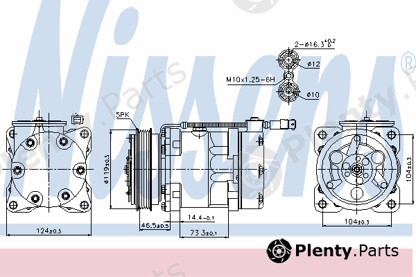  NISSENS part 89110 Compressor, air conditioning