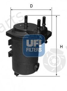  UFI part 24.098.00 (2409800) Fuel filter