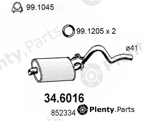  ASSO part 346016 Middle Silencer