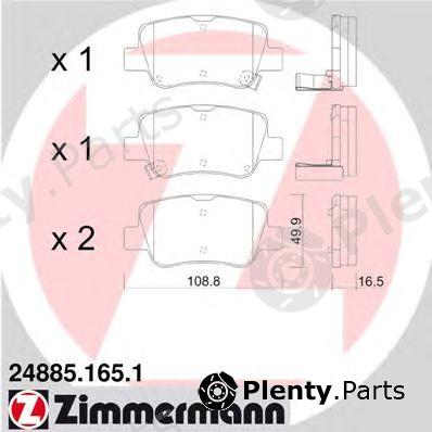  ZIMMERMANN part 24885.165.1 (248851651) Brake Pad Set, disc brake