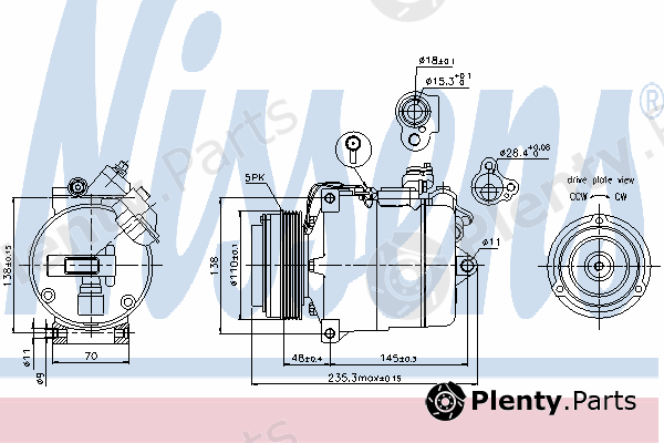  NISSENS part 89034 Compressor, air conditioning