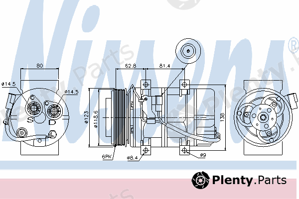  NISSENS part 89069 Compressor, air conditioning