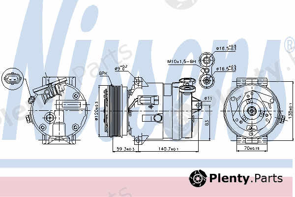  NISSENS part 89284 Compressor, air conditioning