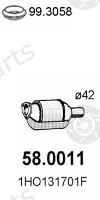  ASSO part 58.0011 (580011) Catalytic Converter