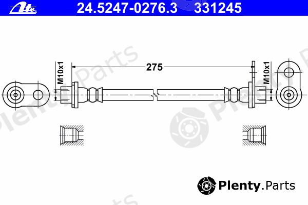  ATE part 24.5247-0276.3 (24524702763) Brake Hose