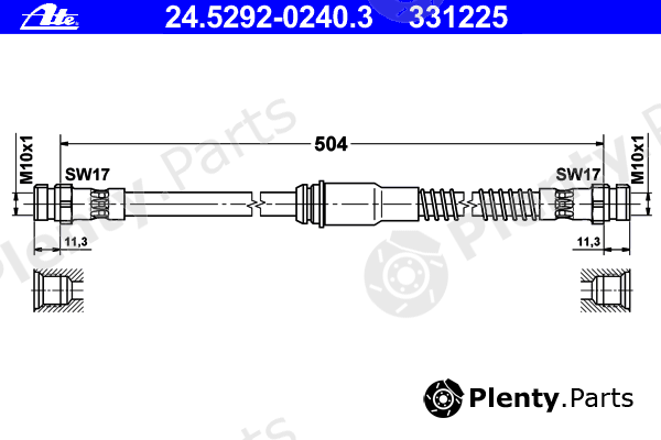  ATE part 24.5292-0240.3 (24529202403) Brake Hose