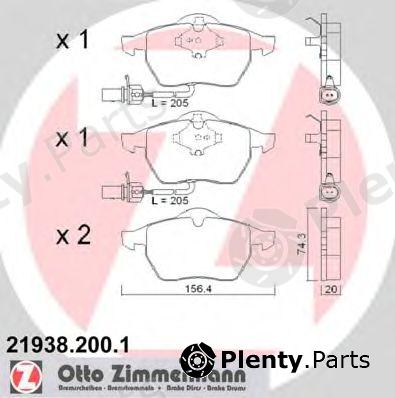  ZIMMERMANN part 21938.200.1 (219382001) Brake Pad Set, disc brake