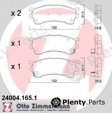  ZIMMERMANN part 24004.165.1 (240041651) Brake Pad Set, disc brake
