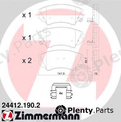  ZIMMERMANN part 24412.190.2 (244121902) Brake Pad Set, disc brake