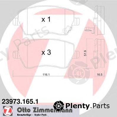  ZIMMERMANN part 23973.165.1 (239731651) Brake Pad Set, disc brake