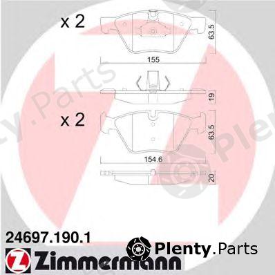 ZIMMERMANN part 24697.190.1 (246971901) Brake Pad Set, disc brake