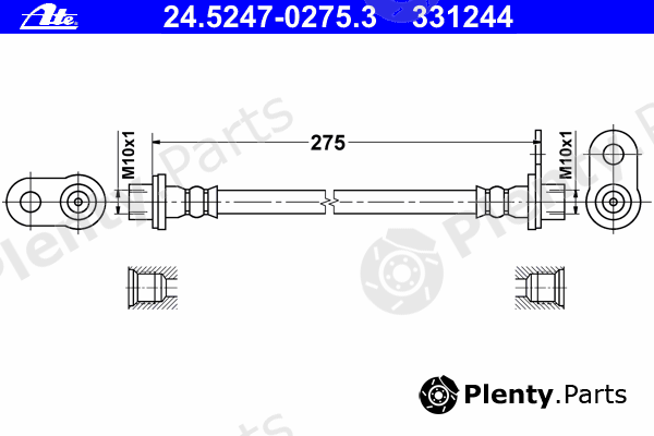  ATE part 24.5247-0275.3 (24524702753) Brake Hose