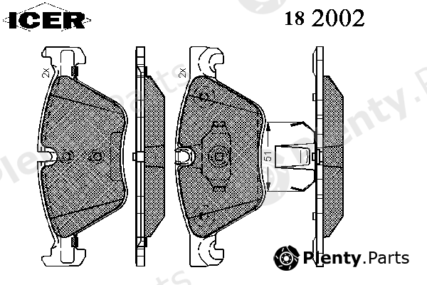  ICER part 182002 Brake Pad Set, disc brake