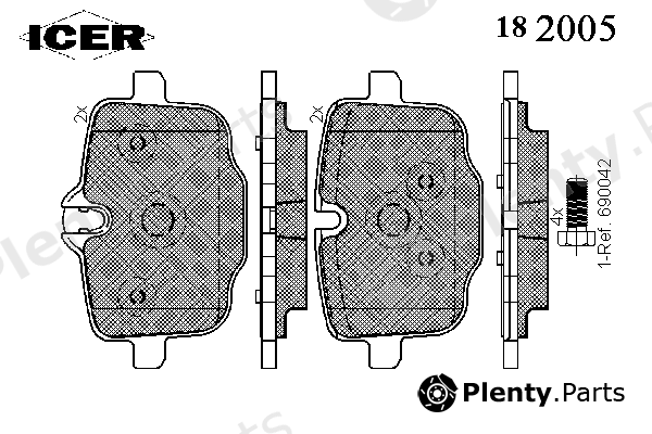  ICER part 182005 Brake Pad Set, disc brake