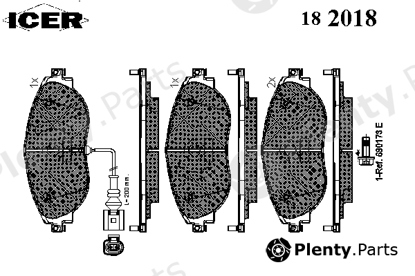  ICER part 182018 Brake Pad Set, disc brake