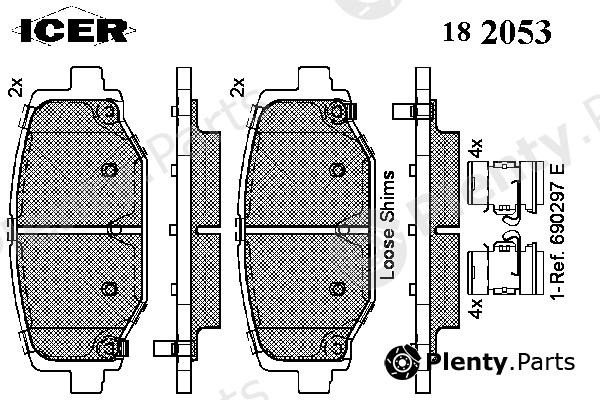  ICER part 182053 Brake Pad Set, disc brake