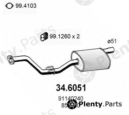  ASSO part 346051 Middle Silencer